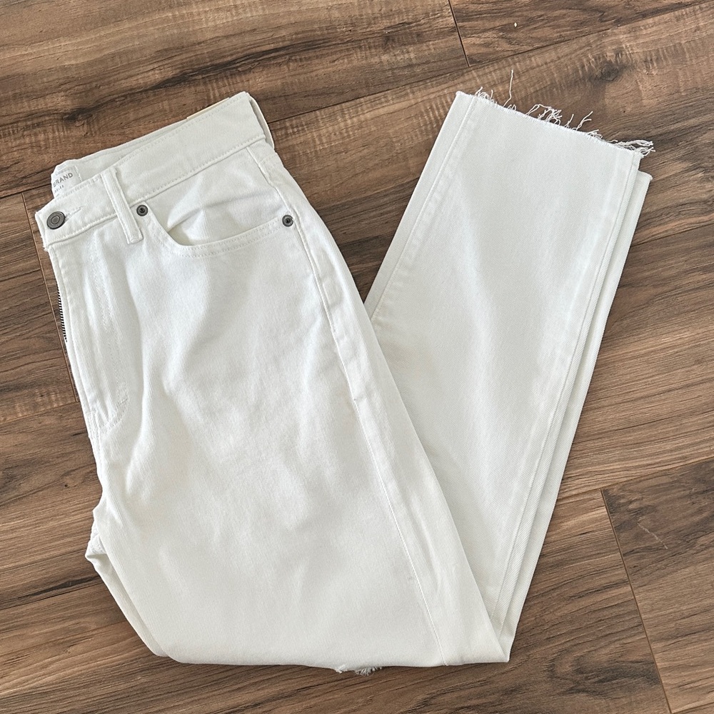 Lucky Brand Women's White Drew High Rise Mom Jeans size 6/28